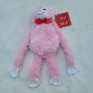 Pink plush long-legged monkey doll